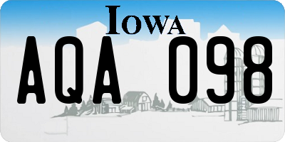 IA license plate AQA098