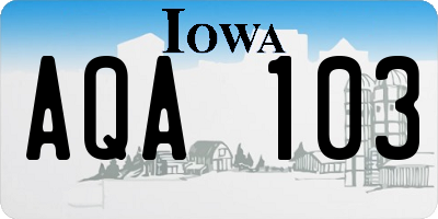 IA license plate AQA103