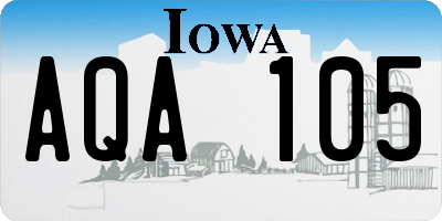 IA license plate AQA105