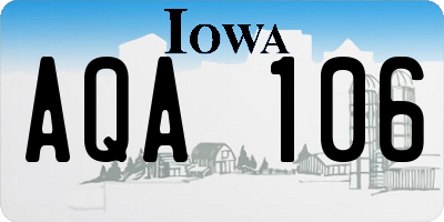 IA license plate AQA106