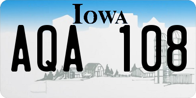 IA license plate AQA108