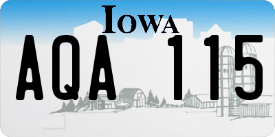 IA license plate AQA115