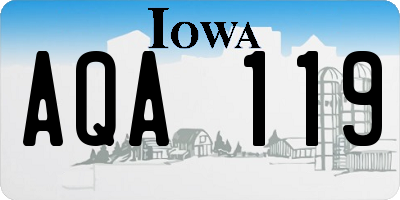 IA license plate AQA119