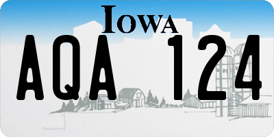 IA license plate AQA124