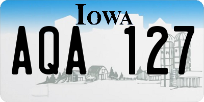 IA license plate AQA127