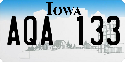 IA license plate AQA133