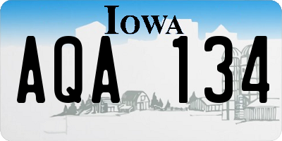 IA license plate AQA134