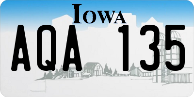 IA license plate AQA135