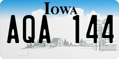 IA license plate AQA144