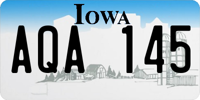 IA license plate AQA145