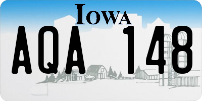 IA license plate AQA148