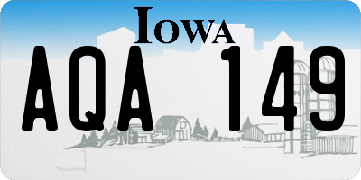 IA license plate AQA149