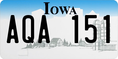 IA license plate AQA151