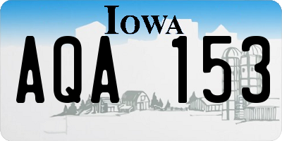 IA license plate AQA153