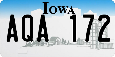IA license plate AQA172