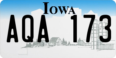 IA license plate AQA173