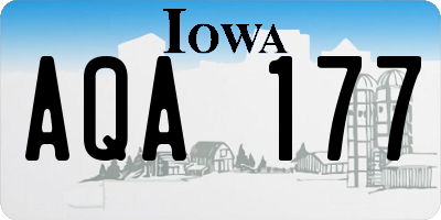 IA license plate AQA177