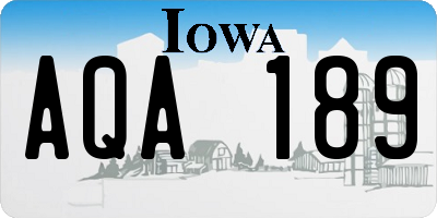 IA license plate AQA189