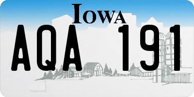 IA license plate AQA191