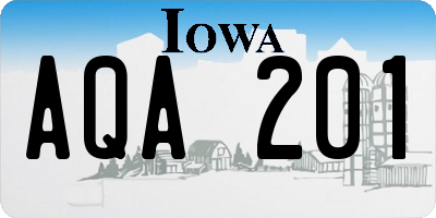 IA license plate AQA201