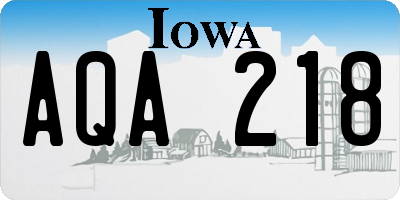 IA license plate AQA218