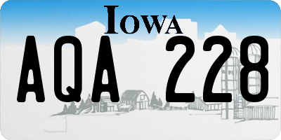 IA license plate AQA228