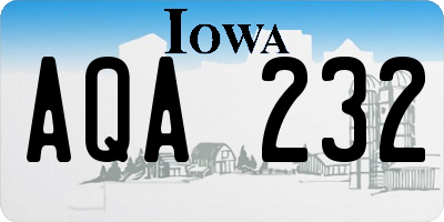IA license plate AQA232