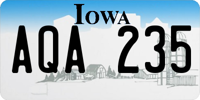 IA license plate AQA235