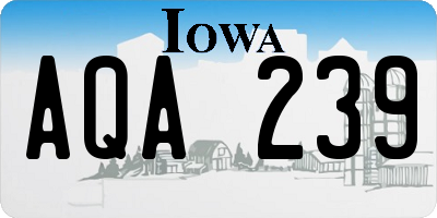 IA license plate AQA239