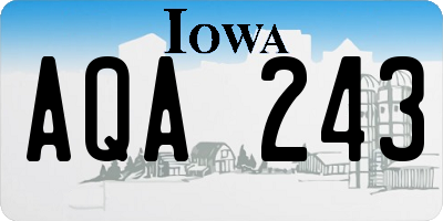 IA license plate AQA243