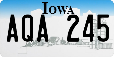 IA license plate AQA245