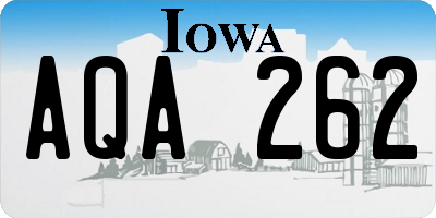 IA license plate AQA262