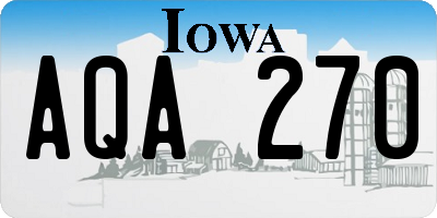 IA license plate AQA270