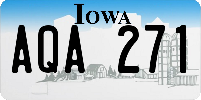 IA license plate AQA271
