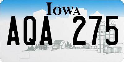IA license plate AQA275