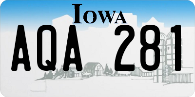 IA license plate AQA281