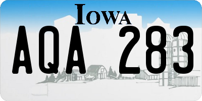 IA license plate AQA283