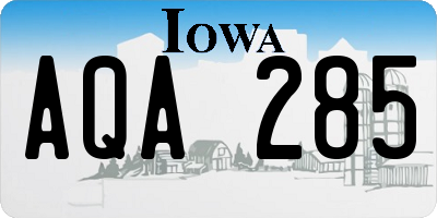 IA license plate AQA285