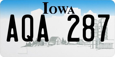 IA license plate AQA287