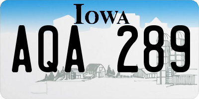 IA license plate AQA289