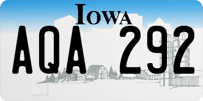 IA license plate AQA292
