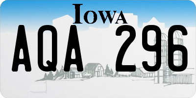 IA license plate AQA296