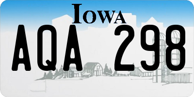 IA license plate AQA298