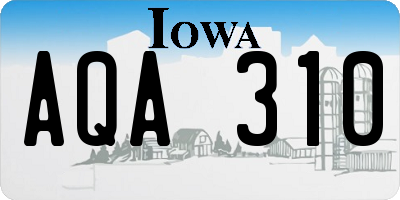 IA license plate AQA310