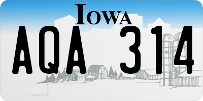 IA license plate AQA314