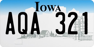 IA license plate AQA321