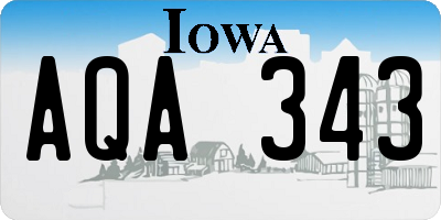 IA license plate AQA343