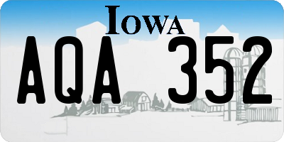 IA license plate AQA352