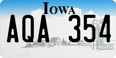 IA license plate AQA354