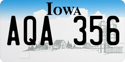 IA license plate AQA356